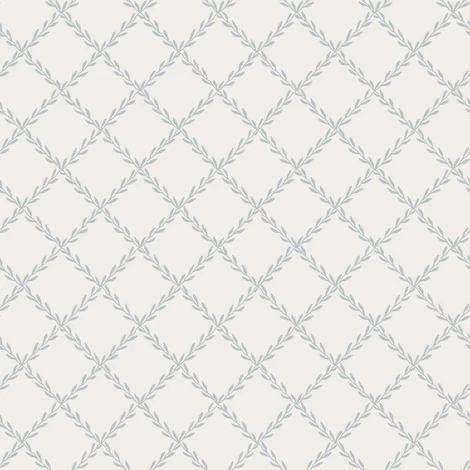Sandberg Klasszikus rácsmintás kék vlies tapéta Trellis Misty Blue 53 cm X 10 m