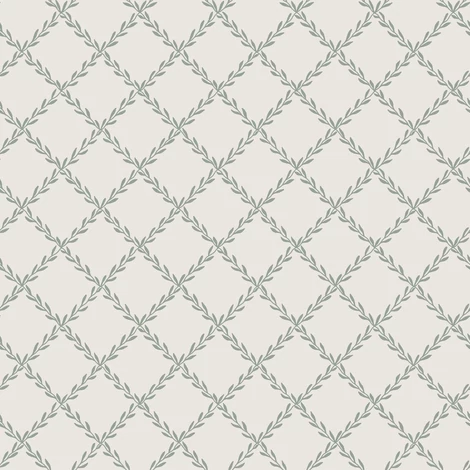 Sandberg Klasszikus rácsmintás zöld vlies tapéta Trellis Forest Green 53 cm X 10 m