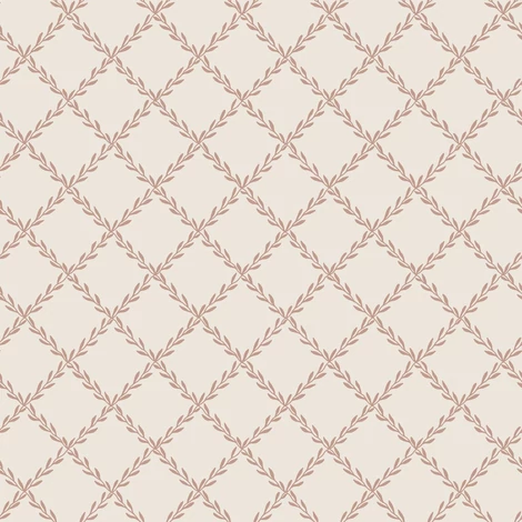 Sandberg Klasszikus rácsmintás terrakotta vlies tapéta Trellis Terracotta 53 cm X 10 m