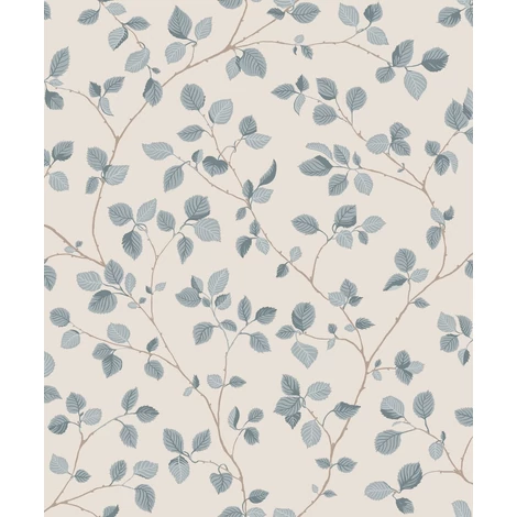 Sandberg Levélmintás kék vlies tapéta Bokskog Misty Blue 53 cm X 10 m