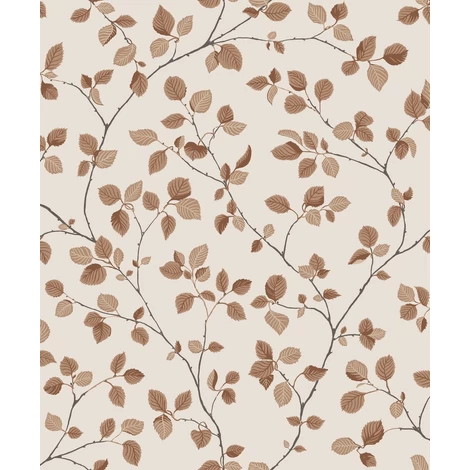 Sandberg Levélmintás terrakotta vlies tapéta Bokskog Terracotta 53 cm X 10 m