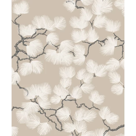 Sandberg Fenyő mintás modern bézs vlies tapéta Pine Beige 53 cm X 10 m