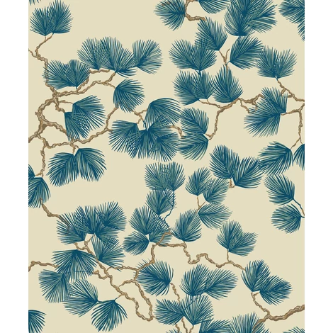 Sandberg Fenyő mintás modern kék vlies tapéta Pine Blue 53 cm X 10 m