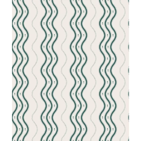 Sandberg Hullámos zöld vlies tapéta Ben Emerald 53 cm X 10 m