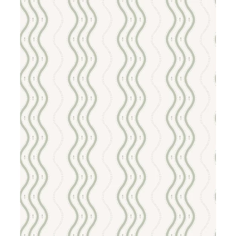 Sandberg Hullámos zöld vlies tapéta Ben Garden Green 53 cm X 10 m