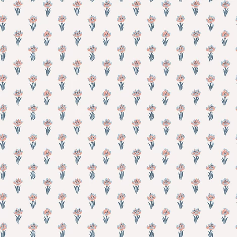 Sandberg Skandináv apró virágos kék vlies tapéta Betty Blue 53 cm X 10 m