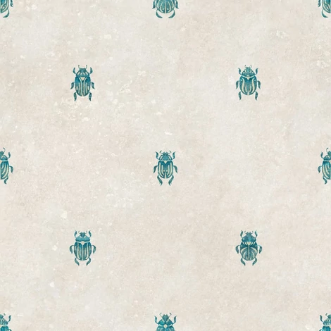 Sandberg Szkarabeusz mintás kék vlies tapéta Audrey Blue 53 cm X 10 m