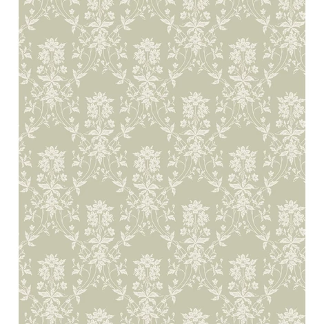 Sandberg Klasszikus rózsacsokros zöld vlies tapéta Alva Spring Green 53 cm X 10 m