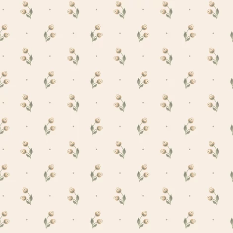 Sandberg Apró virágos skandináv bézs vlies tapéta Siv Oat 53 cm X 10 m