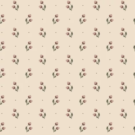 Sandberg Apró virágos skandináv bordó vlies tapéta Siv Burgundy 53 cm X 10 m