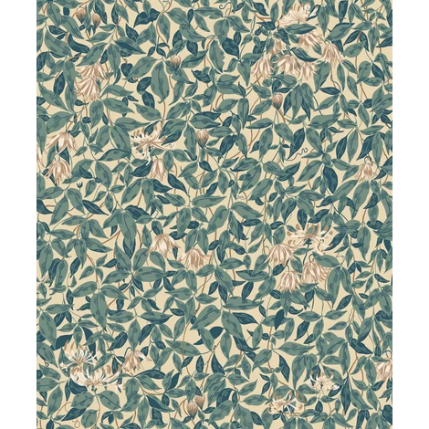 Sandberg Klematisz mintás vintage kék vlies tapéta Linnea Blue 53 cm X 10 m