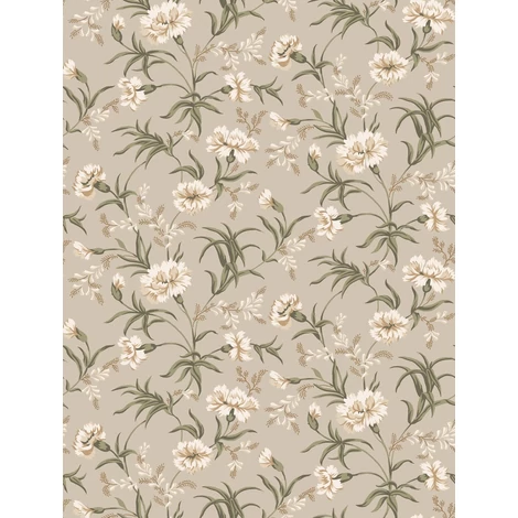 Sandberg Szegfű mintás skandináv bézs vlies tapéta Emilie Clay 53 cm X 10 m