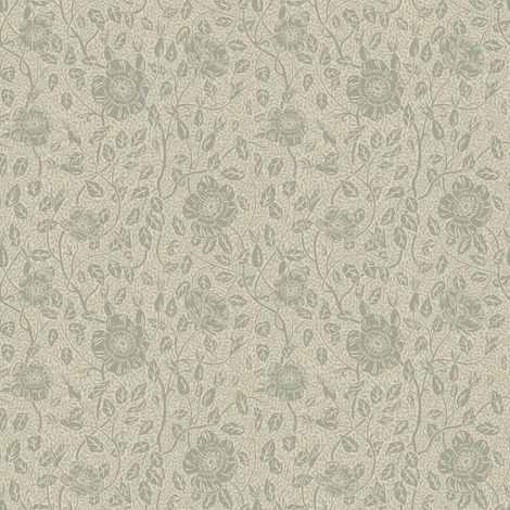 Sandberg Vadrózsás romantikus zöld vlies tapéta Anton Sage Green 53 cm X 10 m