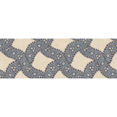 Sandberg Szövet hatású rács mintás kék vlies tapéta Annie Blue 53 cm X 10 m