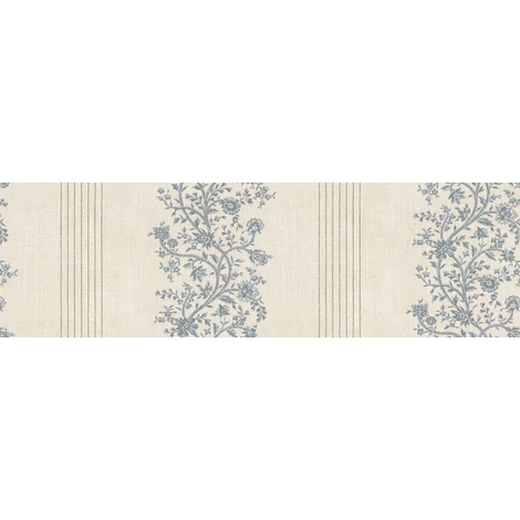 Sandberg Virágfüzéres vintage csíkos kék vlies tapéta Natalie Blue 53 cm X 10 m