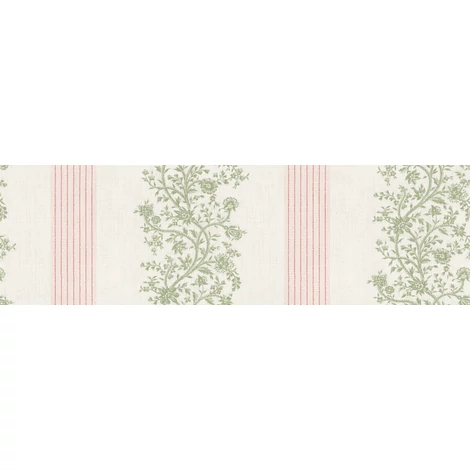 Sandberg Virágfüzéres vintage csíkos rózsaszín vlies tapéta Natalie Pink 53 cm X 10 m