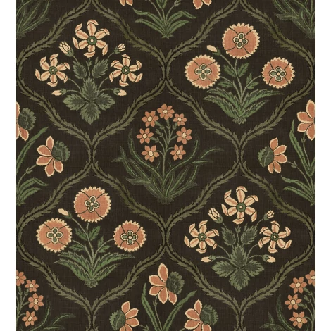 Sandberg Skandináv botanikai mintás fekete vlies tapéta Rosa Charcoal 50 cm X 10 m