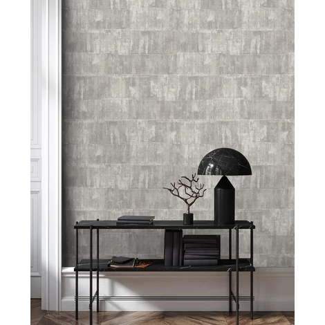Sketchtwenty3 Geometriai mintás rusztikus szürke vlies tapéta Alcazar Platinum 53 cm X 10 m