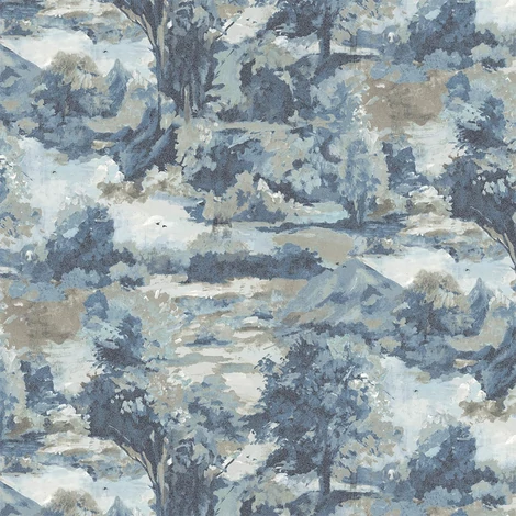 Sketchtwenty3 Fákat ábrázoló kék vlies tapéta Alpine Whisper Sapphire 70 cm X 10 m