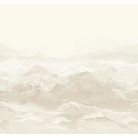 Sketchtwenty3 Hegyeket ábrázoló bézs vlies poszter tapéta Montreux Champagne Mist 318 cm X 3 m