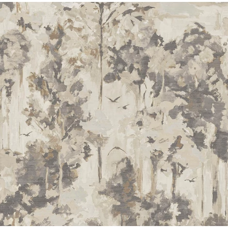 Sketchtwenty3 Erdőt ábrázoló festmény hatású bézs vlies poszter tapéta Serene Natural 280 cm X 3 m