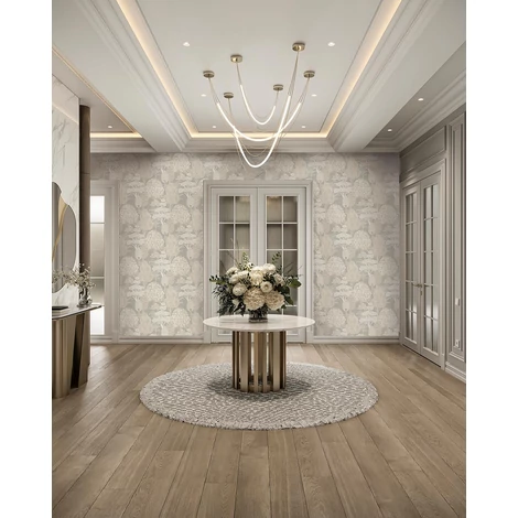 Sketchtwenty3 Mediterrán fákat ábrázoló szürke-bézs vlies tapéta Vallesa Dove 53 cm X 10 m