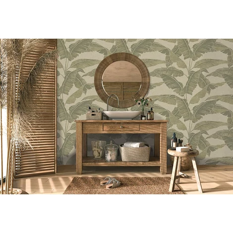 Sketchtwenty3 Egzotikus pálmalevelek zöld vlies tapéta Verdant Cypress 70 cm X 10 m