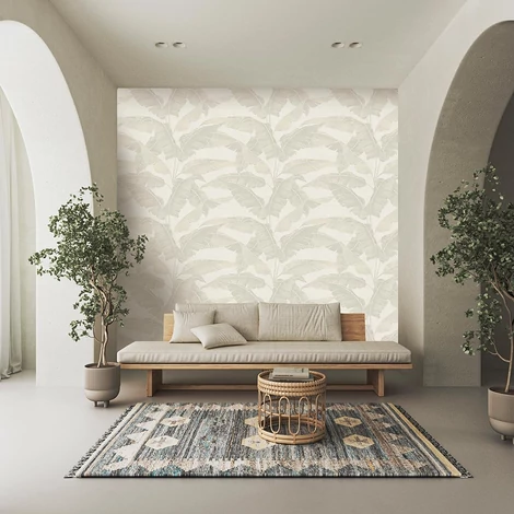 Sketchtwenty3 Egzotikus pálmalevelek bézs vlies tapéta Verdant Vanilla 70 cm X 10 m