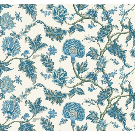 York Virág mintás elegáns kék vlies tapéta Monroe Blue 137,16 cm X 8,22 m