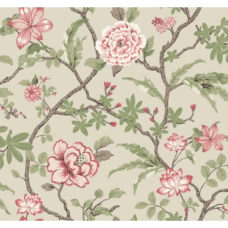 York Virág indás rózsaszín vlies tapéta Courtyard Botanical tapéta Pink 68,58 cm X 8,22 m