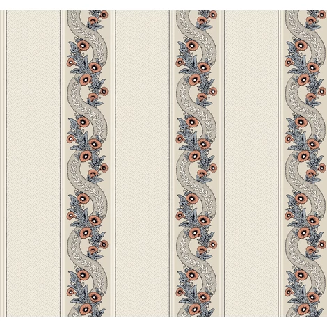 York Csíkos virág indás korall színű vlies tapéta Abbey's Garland Coral 68,58 cm X 8,22 m