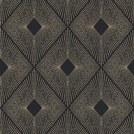 York Elegáns geometrikus fekere-arany vlies tapéta Harlowe Black/Gold 52,83 cm X 10 m