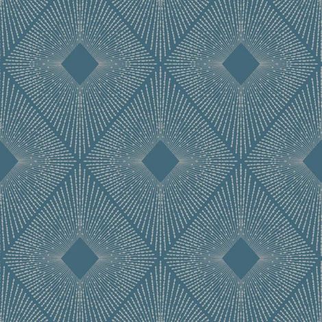 York Elegáns geometrikus kék-ezüst vlies tapéta Harlowe Blue/Silver 52,83 cm X 10 m