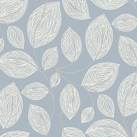 York Levélmintás kék vlies tapéta Contoured Leaves Indigo Blue 68,58 cm X 8,22 m