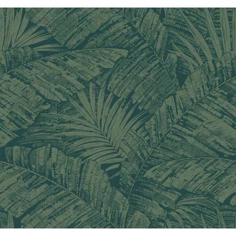 York Egzotikus pálmaleveles zöld vlies tapéta Palm Cove Toile Emerald/Forest 68,58 cm X 8,22 m