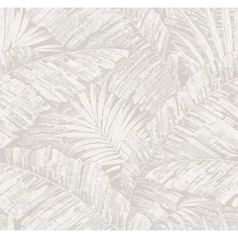 York Egzotikus pálmaleveles fehér-szürke vlies tapéta Palm Cove Toile White/Grey 68,58 cm X 8,22 m