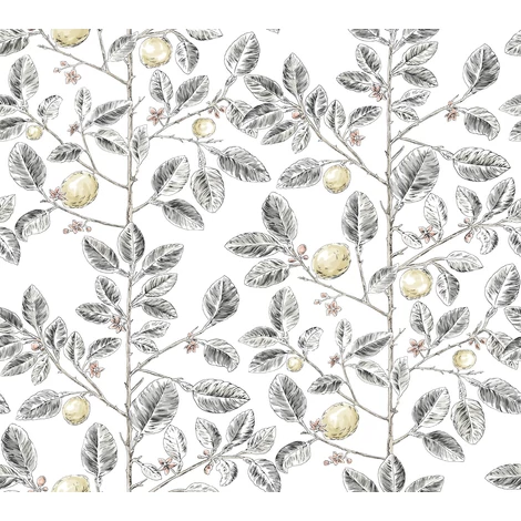 York Monokróm citromfás fekete-fehér vlies tapéta Limoncello Toile Black 68,58 cm X 8,22 m