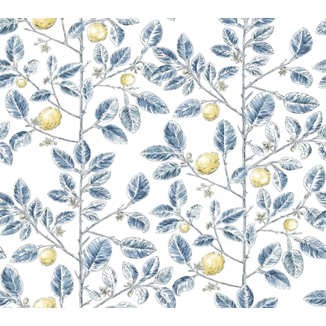 York Monokróm citromfás kék vlies tapéta Limoncello Toile Blue 68,58 cm X 8,22 m