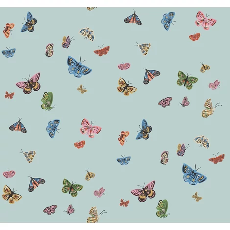 York Bájos pillangós világoskék vlies tapéta finom arany részletekkel Butterfly House Light Blue 68,58 cm X 8,22 m