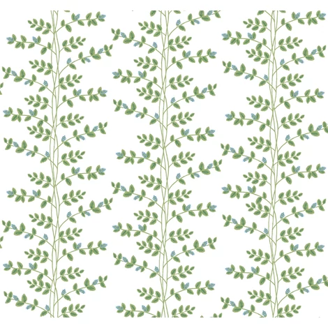 York Kúszó levelek fehér-zöld vlies tapéta arany részletekkel Climbing Vine White & Blue 68,58 cm X 8,22 m