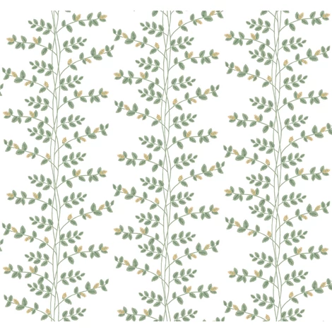 York Kúszó levelek fehér-zöld vlies tapéta arany részletekkel Climbing Vine White & Gold 68,58 cm X 8,22 m