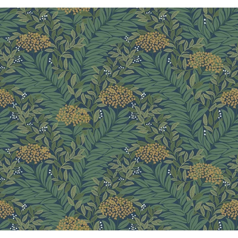 York Virágmintás kék-zöld vlies tapéta Highgrove tapéta Navy 68,58 cm X 8,22 m