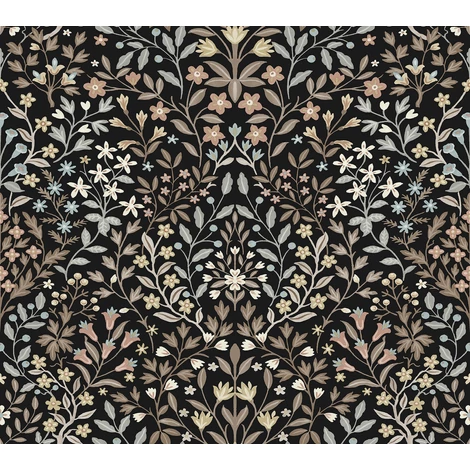 York Vadvirágos fekete vlies tapéta Garden Terrace Black/Neutral 68,58 cm X 8,23 m
