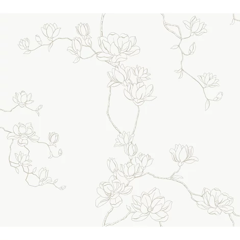 York Magnóliák sziluettje bézs-fehér vlies tapéta Magnolia Branches Beige 68,58 cm X 8,22 m
