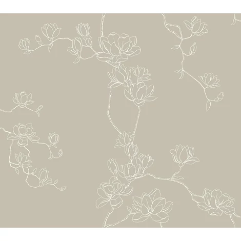 York Magnóliák sziluettje barna vlies tapéta Magnolia Branches Taupe 68,58 cm X 8,22 m