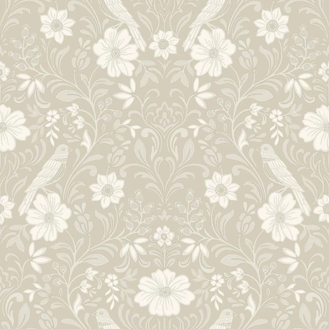 York Szecessziós stílusú madaras bézs vlies tapéta Colette Linen 52 cm X 10 m