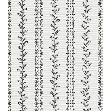 York Csíkos virágos fekete-fehér vlies tapéta Everleigh White/Black 52 cm X 10 m