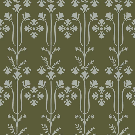 York Koloniál stílusú zöld vlies tapéta Lydia Moss 52 cm X 10 m