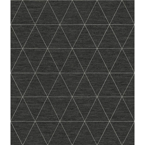 York Geometrikus modern fekete vlies tapéta Ridge Midnight 52 cm X 10 m