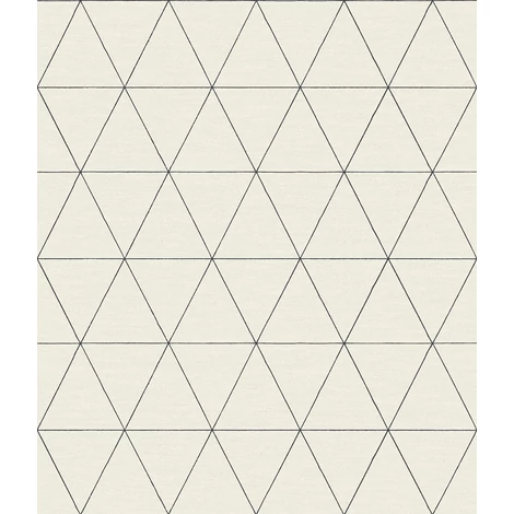 York Geometrikus modern fekete-fehér vlies tapéta Ridge White/Black 52 cm X 10 m
